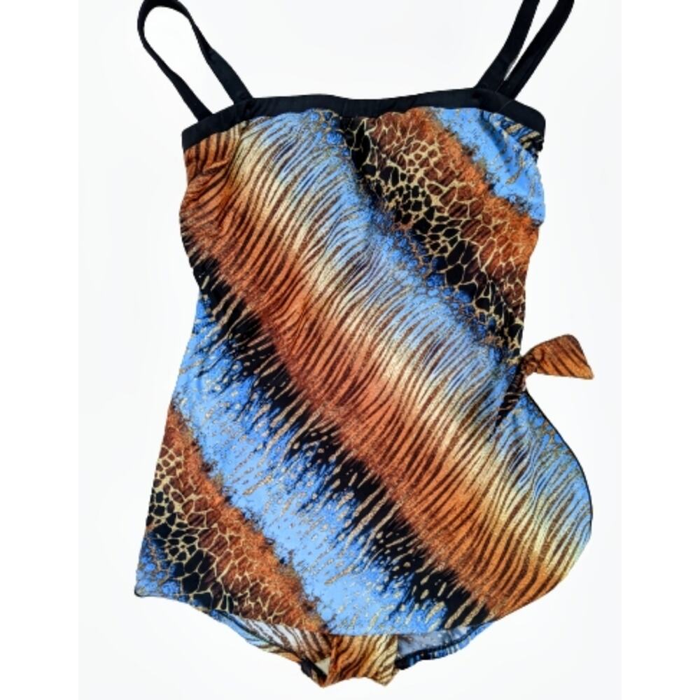 Maxine of Hollywood Bandeau Sarong Bathing Suit Size Medium
